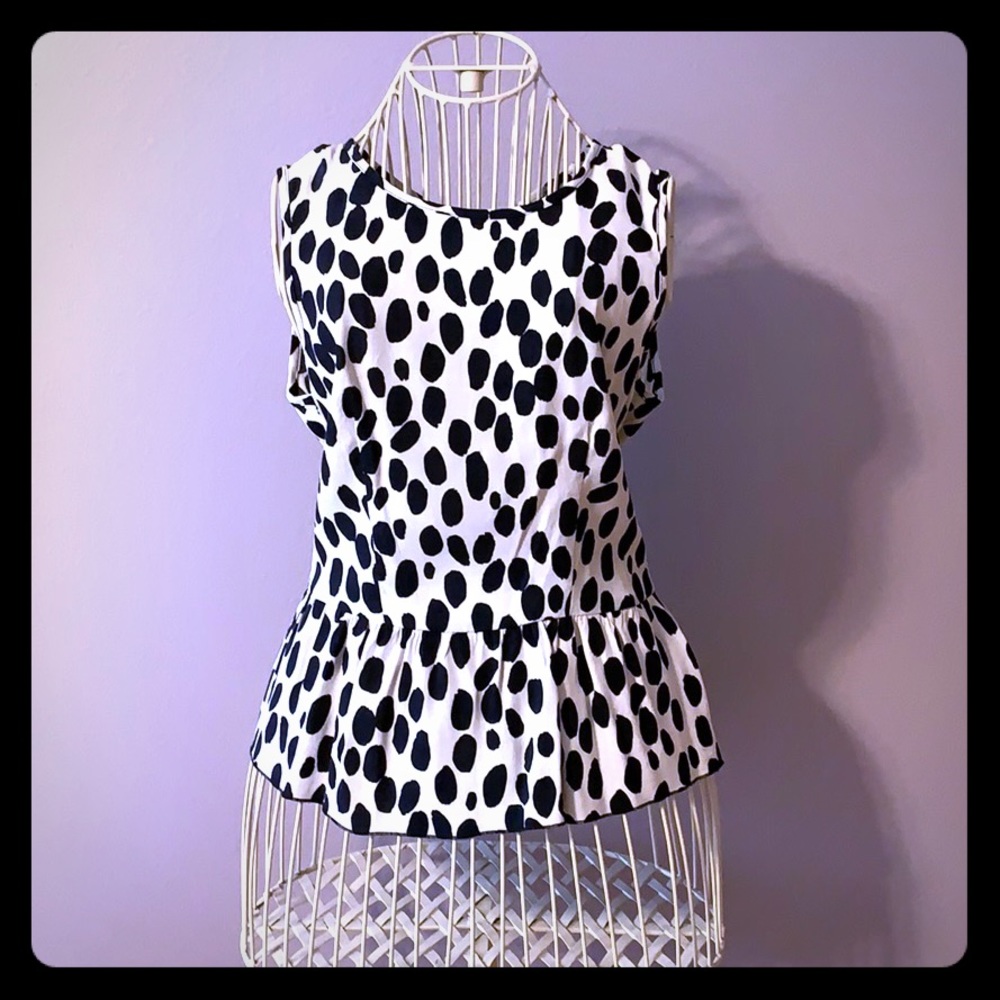H&M Polka dot Peplum top Back zip - Picture 10 of 16